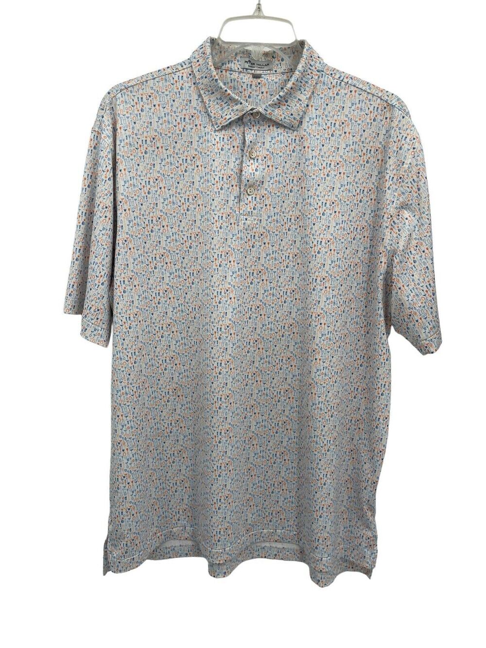 Peter Millar Summer Comfort Polo Golf Shirt Martini Drinks Kinsale Golf Club XL